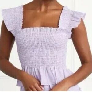 HILL HOUSE THE PAZ NAP  LINEN SMOCKED TOP SMALL